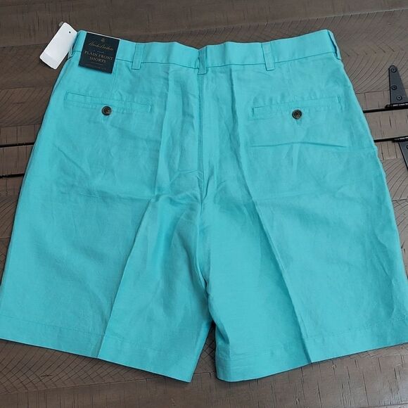 Brooks Brothers Plain Front Linen Cotton Blend Shorts Sz 35 NWT - Picture 2 of 14